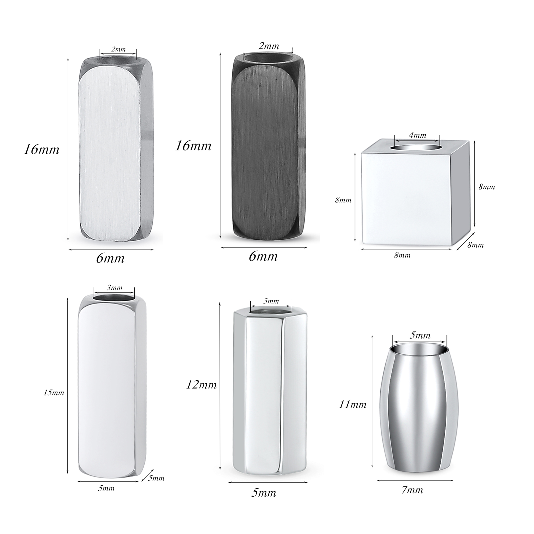 Men'S Fashion Necklaces - 6 pz/lotto testo personalizzato perline distanziatrici