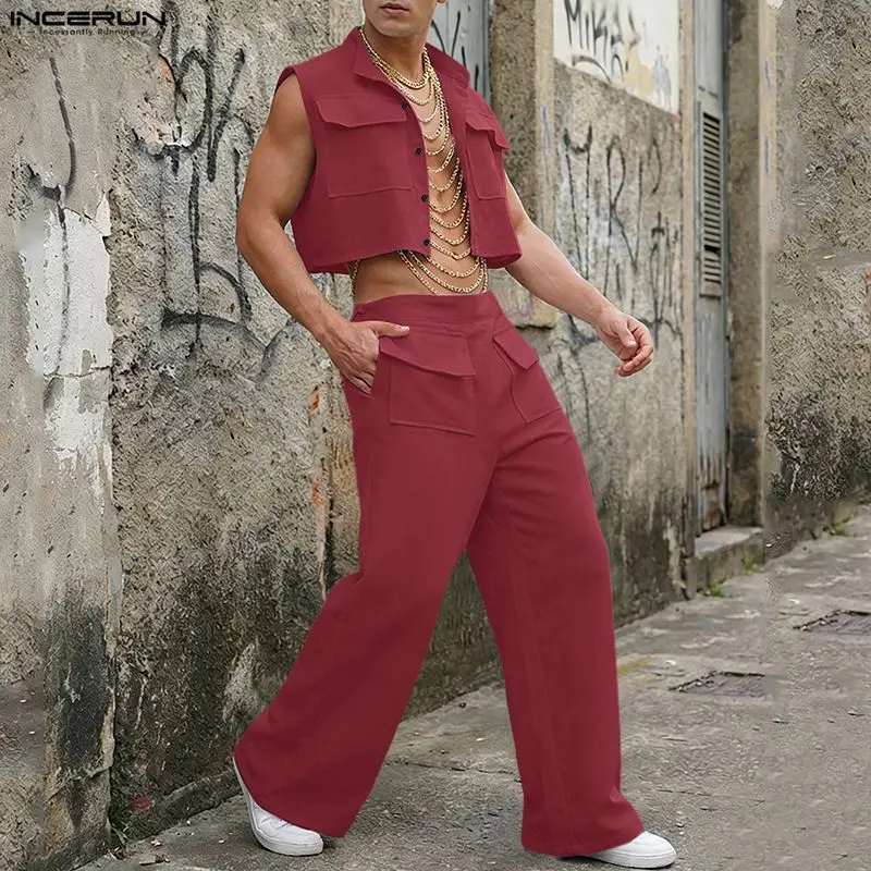 Men'S Fashion Course - INCERUN Completi da Uomo: Top Corto