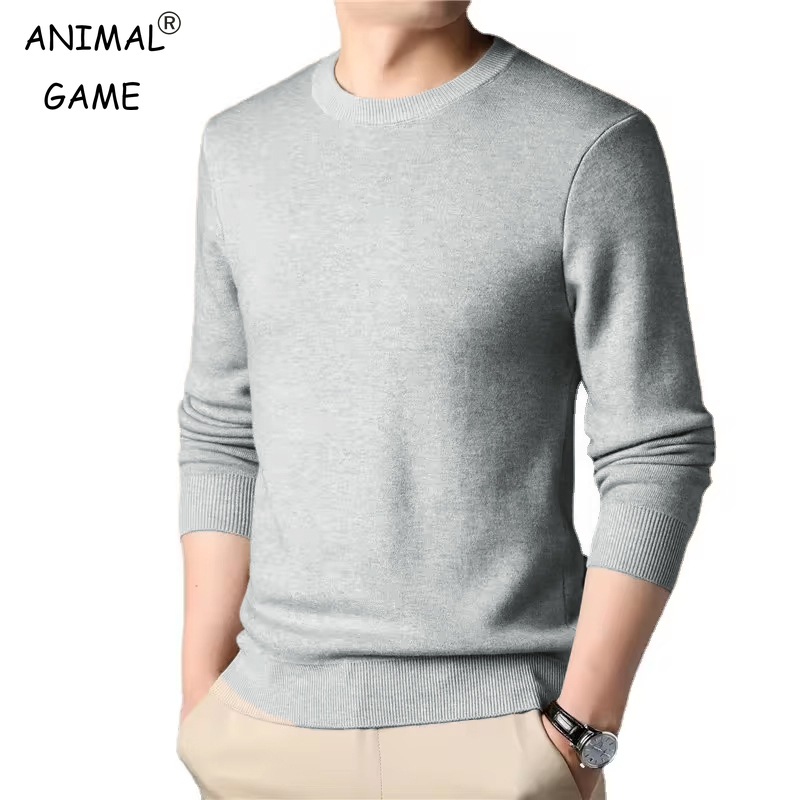 Mens Fashion Jumpers - Maglione pullover lavorato a maglia tinta