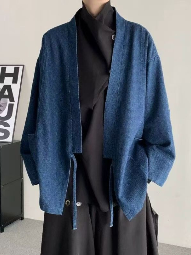 Mens Fashion Jumpers - Cappotto di jeans vintage stile giapponese