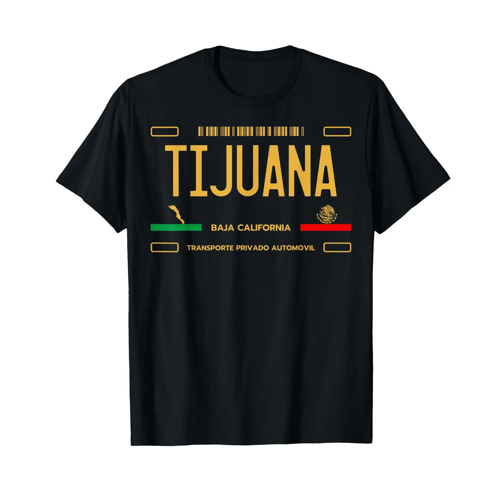 Men'S Fashion Tijuana - T-shirt con stampa targa di Tijuana,