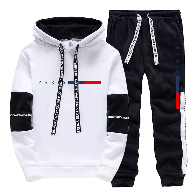 Men'S Fashion Usa - Set da Uomo/Felpa con Cappuccio/Pantaloni Moda