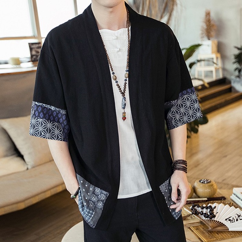 Mens Fashion Jumpers - Kimono giapponese da uomo Cardigan Streetwear