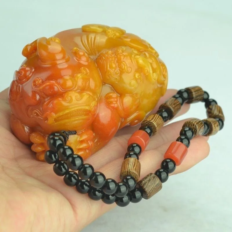 Men'S Fashion Necklaces - Naturale Huang Longyu Pixiu collana con