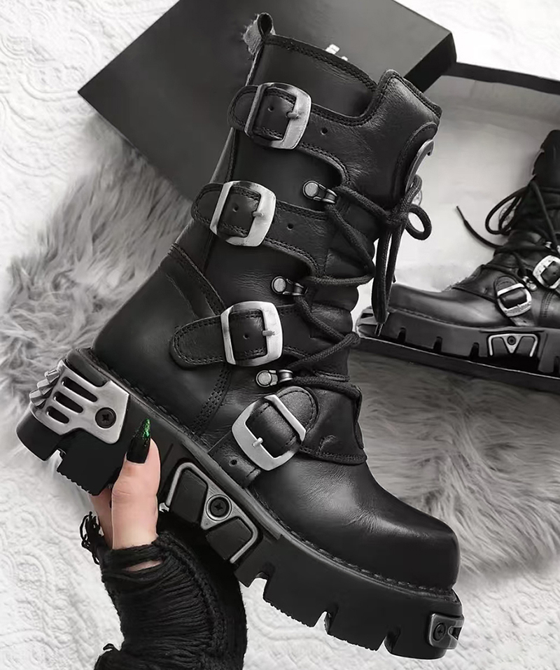 stivali da moto alti punk goti - Men'S Fashion Footwear recensione e prezzo